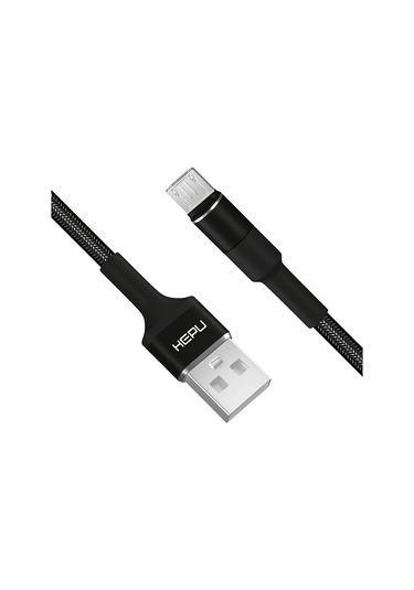 Hepu Hp-414 Solid Usb - Micro Usb Qc3.0 3.1a Şarj Kablosu 1mt Siyah