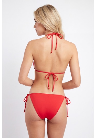 Loya Kadın Kırmızı Bağlamalı Üçgen Tek Üst Bikini