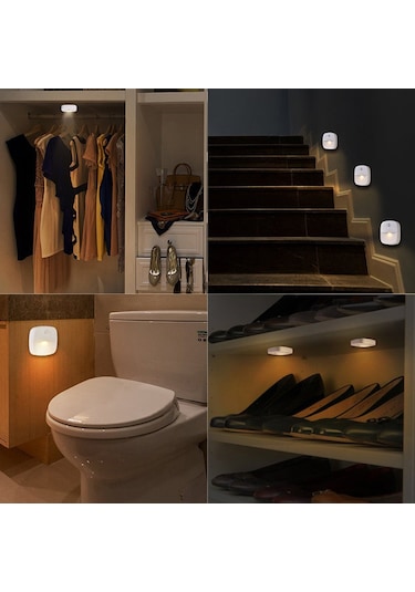 Maiyame Led Akıllı Gece Lambası, İnsan Algılama, Beyaz Işık, Açık Aydınlatma, Mutfak Dolap/yuva/merdiven İçin, Pil Dahil Değil, C4908 Tekli Beyaz