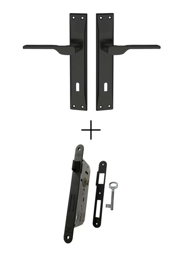 Aragon Siyah Aynalı Kapı Kolu Oda / Sessiz 40mm Oda Kapı Kilidi