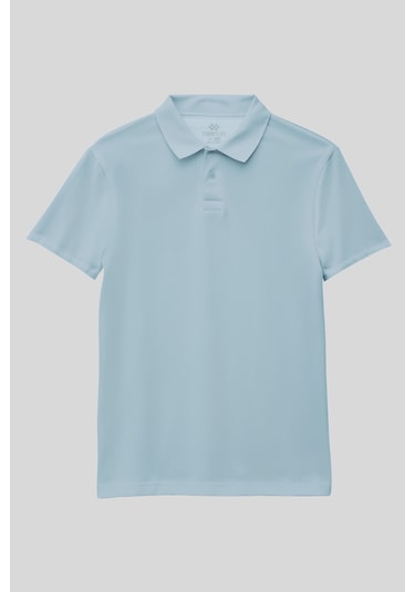 Tommy Life Açık Mavi Polo Yaka Standart Fit Basic Unisex T-shirt - 11330