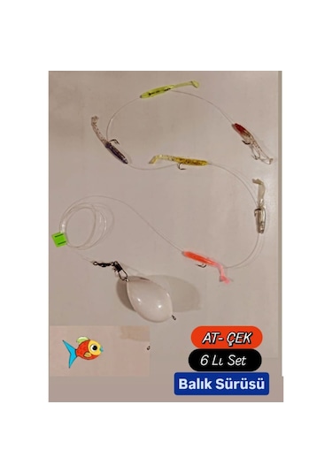 At -çek Top Arkası 5,5 Cm Silikon Balık 6 Lı Hazır Set 2025 Model