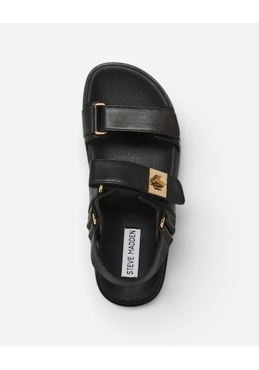 Steve Madden Mona Black Leat Kadın Siyah Sandalet Mona