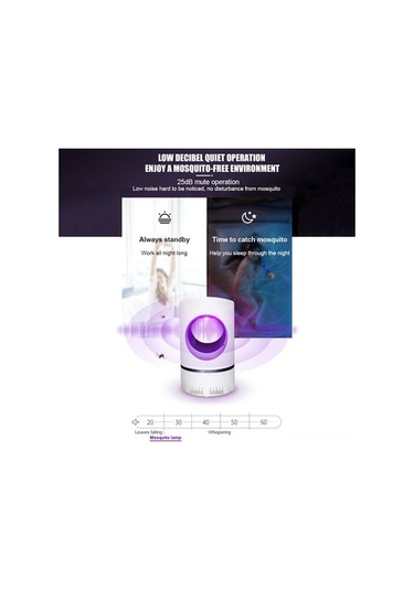 Fortunelane Ev İçi Usb Işık Moskito Öldürücü - 360 Uv Işık Ve Güçlü Vortex Akış