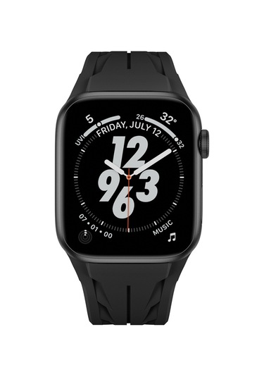Biriva Home Apple Watch 44mm Krd-127 Metal Tokalı Silikon Kordon-beyaz