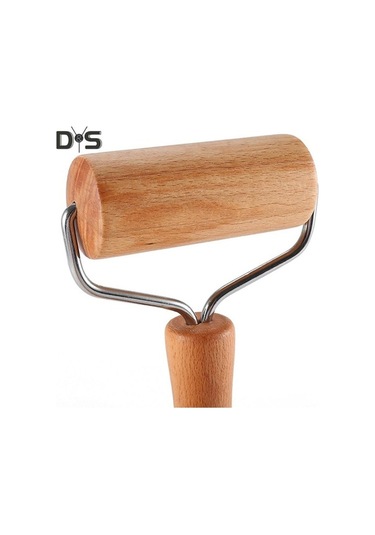 Novahub Ahşap Oklava Hamur Açma Makinesi Fondan Pizza Pişirme Aracı Paslanmaz Çelik Yuvarlatıcı 19x11.4x4cm