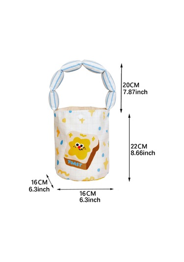 Homyl Kadın Kova Çantası Taşınabilir Çanta Günlük Sevimli Ekmek Deseni