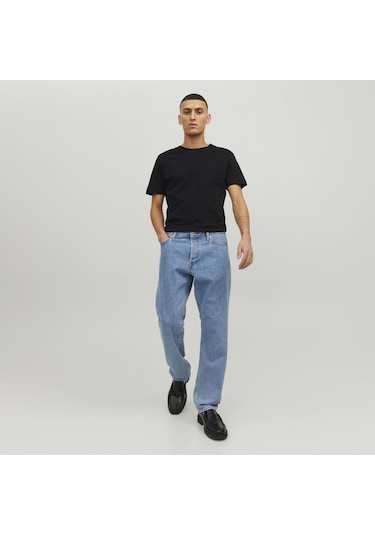 Jack & Jones Bisiklet Yaka Basic Tisört-Organic 12156101 Siyah