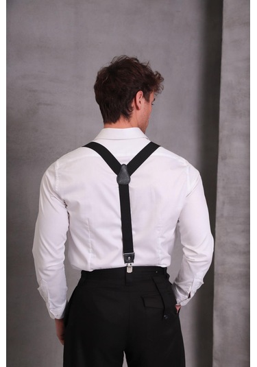 Cottonlab Erkek Siyah Pantolon Askısı