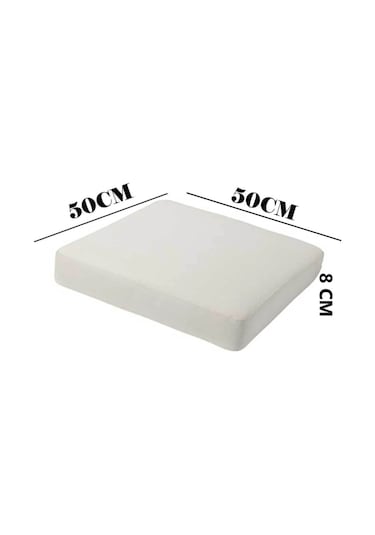 Bahçe Minderi- Balkon Minderi Bank Minderi Uzun Koltuk Sandalye Minderi 50x50x8 Cm Krem