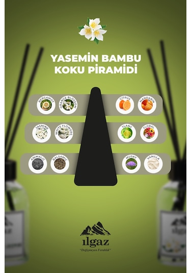 Ilgaz Reed Diffuser Yasemin Çiçeği Bambu Çubuklu Oda Kokusu 110 ML