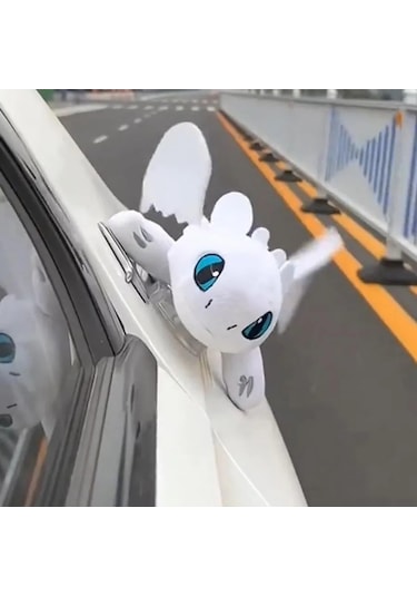 Dianziye Beyaz 35cm Süratli Ejderha Araba Tavan Dekorasyonu - Kanatları Uçuş Simülasyonu Yapan Pilli Oyuncak