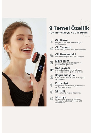 Robo 9 Özellikli Şarjlı Cilt Germe Ve Gençleştirme Cihazı