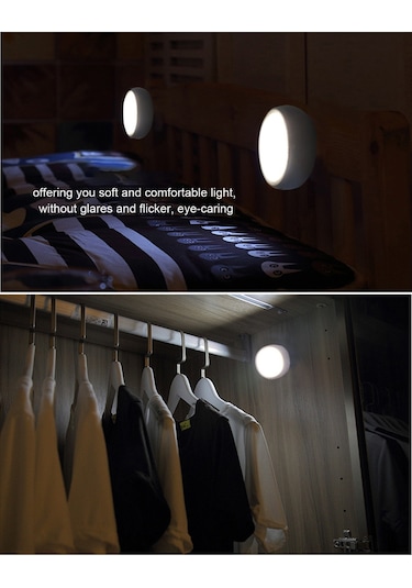 Maiyame 6 Adet Beyaz Dolap Lambası, 2 Kumanda, 5 Led, Parlaklık Ayarlanabilir, 4 Zamanlayıcı Seçeneği, Usb/aaa Pil Girişi Beyaz