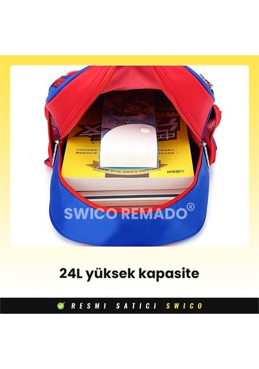 Swico Remado Karikatür Araba Modeli Ilkokul Çantası - Kırmızı