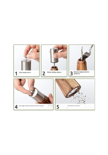 Dancemonkey Pratik Mutfak Paslanmaz Çelik Karabiber Öğütücü-kahverengi Kahverengi