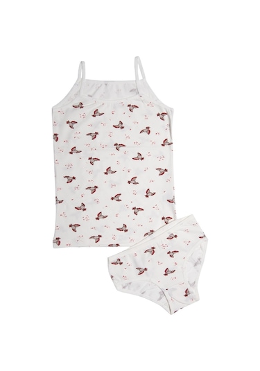 Kota 3406x6 Kız Çocuk 6'lı Karışık Desen İp Askılı Atlet Külot Takım-renkli Asorti