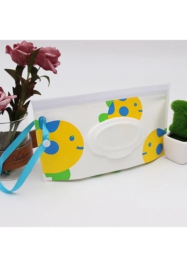 Balık-eva Bebek Islak Mendil Kese Taşınabilir Mendil Kılıfı Kapak Çevirin Snap-askı Yeniden Kullanılabilir Peçetelik 46878699