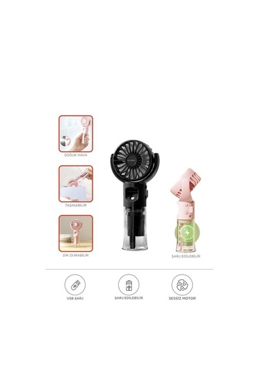 Torima F-13 Siyah Şarjlı Mini Masa Fan Vantilatör