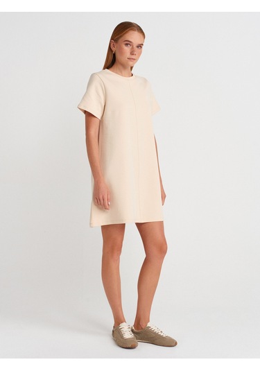 Dilvin 91523 Kısa Kollu Mini Elbise-taş Taş