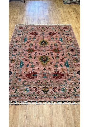 El Dokuma Afghan Halısı Pembe