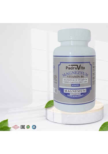 PadroVita Magnezyum ve Vitamin B İçeren Takviye Edici Gıda 60 Kapsül