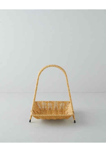 English Home Wicker Plastik Rattan Katlı Servis 23x19x25 Cm Açık Kahverengi Açık Kahverengi