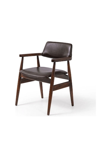 Rio Ceviz Ahşap Sandalye Ceviz - Sİyah