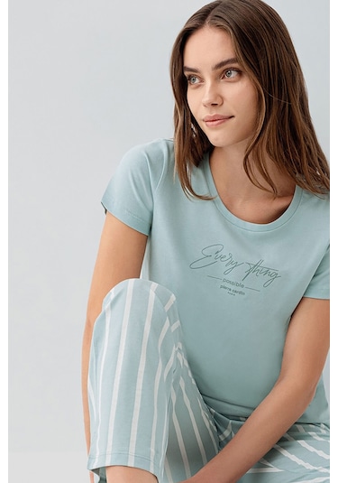 Pierre Cardin Kadın Yeşil Pijama Takım Yeşil