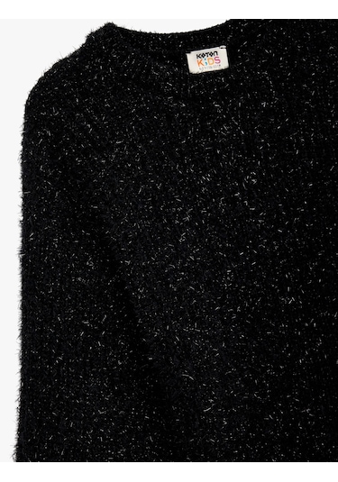 Koton Uzun Kollu Bisiklet Yaka Parıltılı Triko Kazak Siyah 6wkg90031ht SiYAH
