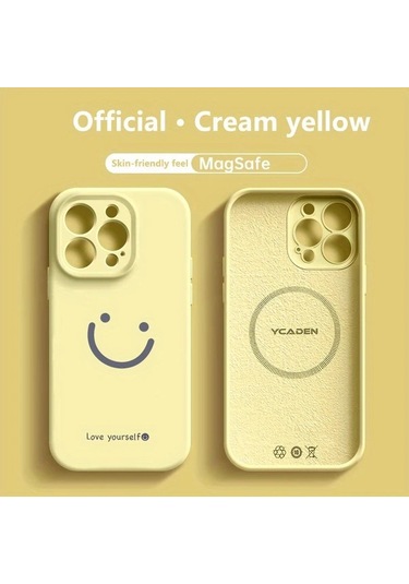 Turcoshop11 İphone Uyumlu 12 Pro Max Sarı Yüksek Kaliteli Manyetik Anti Darbeli Çizilmeye Dayanıklı Kılıf