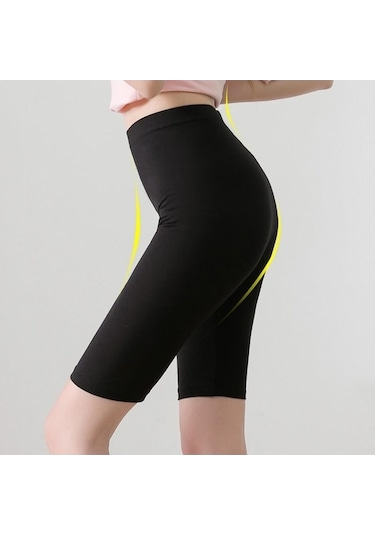 Tongxida Modal Spor Tayt Kadın Diz Boyu Buzağı Uzunluğu Yoga Pantolon Sarı 70-80kg Sarı