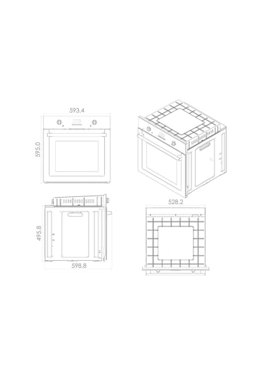 Gl General Steamart GLF 64CPR - GLO 208CPR - GLD 055PR Gri Ankastre Set