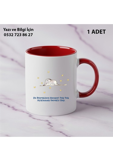 Küçük Prens Baskılı Kupa Bardak Kırmızı