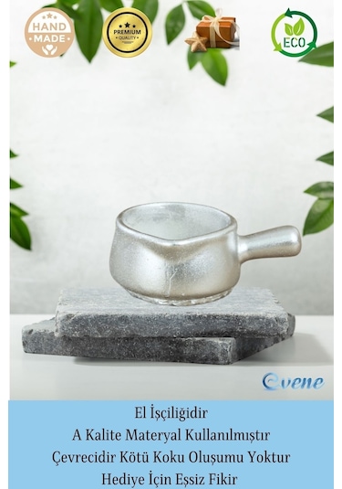 Mumluk Şamdan Tealight Mum Uyumlu Mini Tava Model - Gümüş