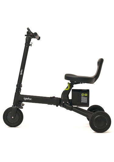 İgofor 3 Tekerlekli Katlanabilir Elektrikli Oturulabilir Scooter Siyah