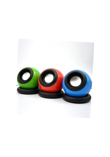 1 Çift Yeşil Mini Multimedya Hoparlörleri, Stereo Ses Ve Ses Kontrolü İle Dizüstü Bilgisayarlar İçin 3.5mm Bilgisayar Hoparlörleri