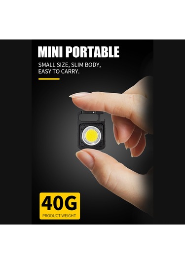 Suofeng Alüminyum Anahtar Zinciri Işığı - Cob 6w, 4 Mod, Hızlı Şarj, Manyetik, Çok Fonksiyonlu Acil Işık Kırmızı Kırmızı