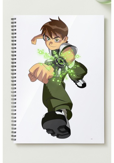 Ben10 A5 Metal Spiralli Çizgisiz Sert Kapak Ben10 Defter