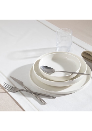 Mudo Home Ephesus Whıte Çukur Tabak Seti 22cm - 6lı Beyaz