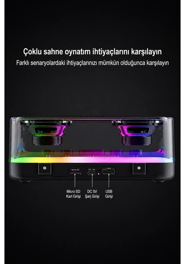 Jrl Z6 Rgb Işıklı Kablosuz Bluetooth Hoparlör - Mekanik Klavye Tuşlu, Speaker