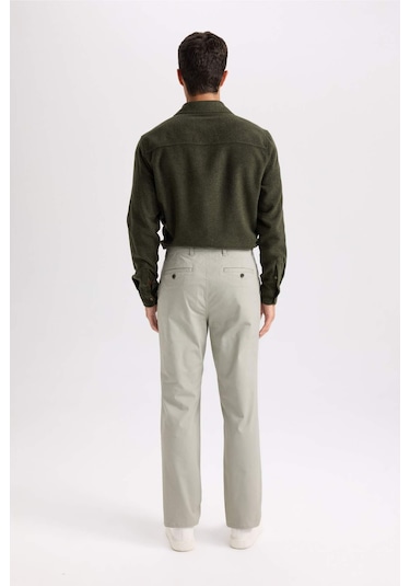 DeFacto Regular Fit Normal Kesim Yazlık Düz Paça Chino Kanvas Pantolon D7349AX25SPKH475