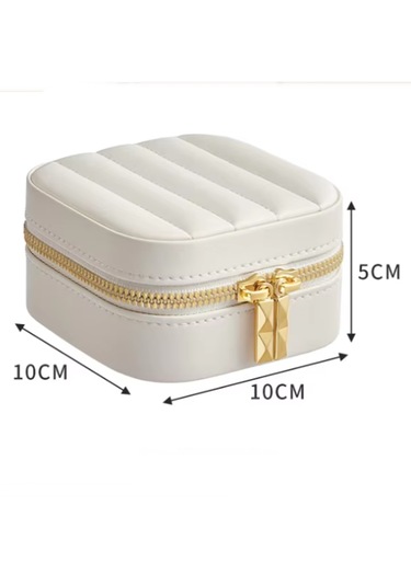 Mk-35 Lüks Mini Seyahat Takı Kutusu - Mücevher Düzenleyici Aynalı