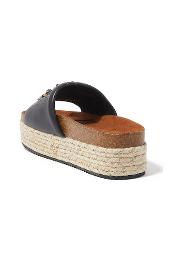 Kurt Geiger Siyah Deri Platform Sandalet - Şık Ve Rahat Tasarım