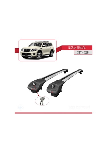 Nissan Armada Y62 2017-2020 Arası İle Uyumlu Ace-1 Ara Atkı Tavan Barı Gri