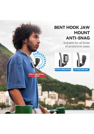 Wezone Telesın Hızlı Çıkarılabilir Boyun Askısı - Gopro Hero 12/11/10, Insta360 X4/x3/go3/go2, Osmo Aksiyon Kamerası İçin U Şekilli Göğüs Bağlantısı