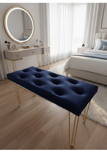 Sergama Bench Sandalye Laciver - Altın