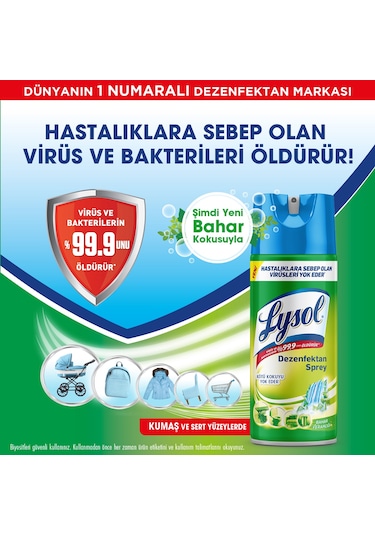 Lysol Dezenfektan Sprey Bahar Ferahlığı 2 x 400 ML