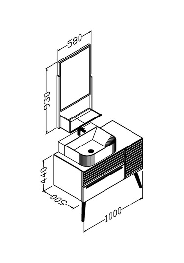 Zelena 100 Cm Banyo Dolabi - Yeşil / Meşe Çok Renkli