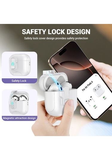 Sunshine011 Airpods Uyumlu 3 Kırmızı Otomatik Açılır Kulaklık Kılıfı Şok Emici Yumuşak Kapak